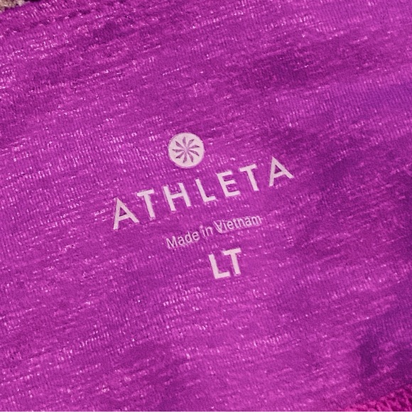Athleta Cropped Purple Workout Pants Women's Size LT - Picture 2 of 6